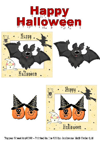 Topper Sheet - Halloween 3 3d Card Art Topper Sheets