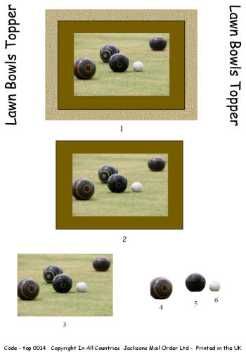 Large Topper - Lawn Bowls 3d Card Art RRP 75p