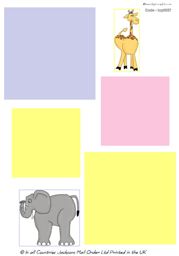 Large Topper - Elephant & Giraffe 3d Card Art RRP 75p
