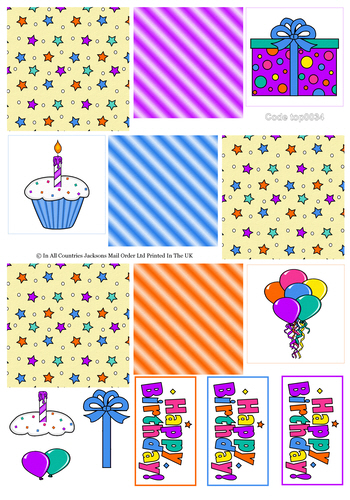 Tri Topper Sheet - Birthday 2 3D Card Art RRP 75p