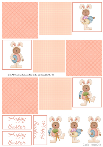 Multi Topper Sheet - Happy Easter 3d Card Art RRP 75p