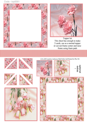 Multi Topper Sheet - Florals 3d Card Art RRP 75p