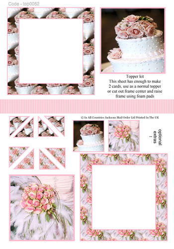 Multi Topper Sheet - Wedding Cake 3D Card Art RRP 75p