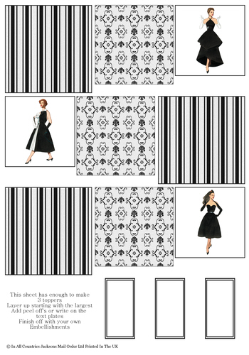 Multi Topper Sheet - Fashion 1 3D Card Art RRP 75p