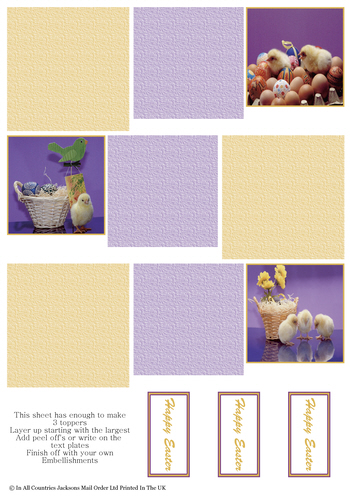 Multi Topper Sheet - Happy Easter 3D Card Art RRP 75p