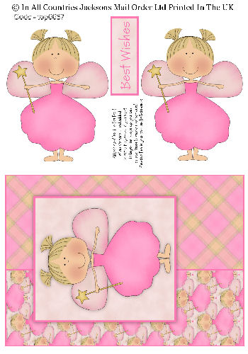 Card Front With Topper - Best Wishes Princess 3d Card Art RRP 75p