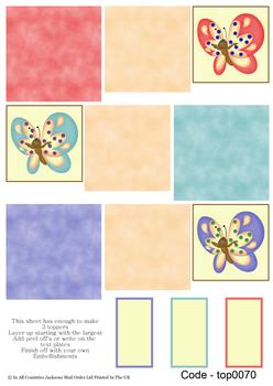 Multi Topper Sheet - Butterflies 3D Card Art RRP 75p