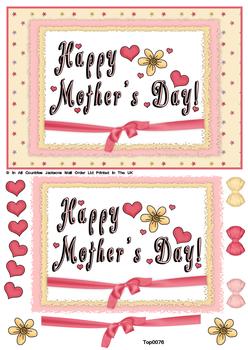 Happy Mother' s Day printed sheet t papertole.co.uk