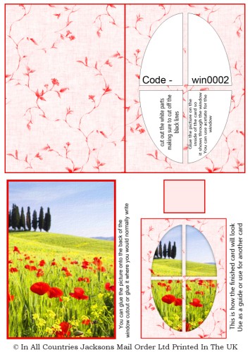 Window Sheets - Red Poppies Window RRP 75p