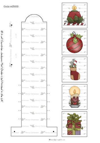 Christmas Pudding / Bauble / Stocking / Gifts & Present - Waterfall Sheet . -Jacksons mail Order