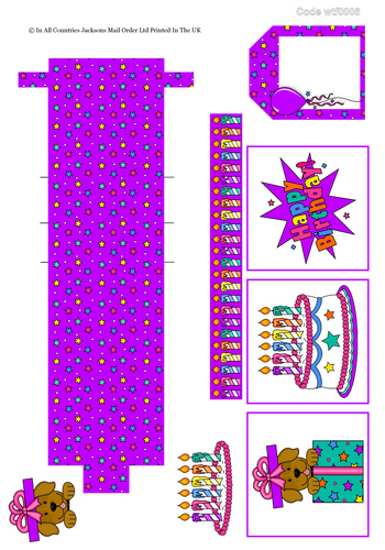 Waterfall Sheet - Birthday 1 3D Card Art RRP 85p