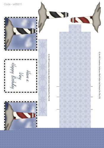 Waterfall Sheet - Birthday Light House 3d Card Art RRP 85p